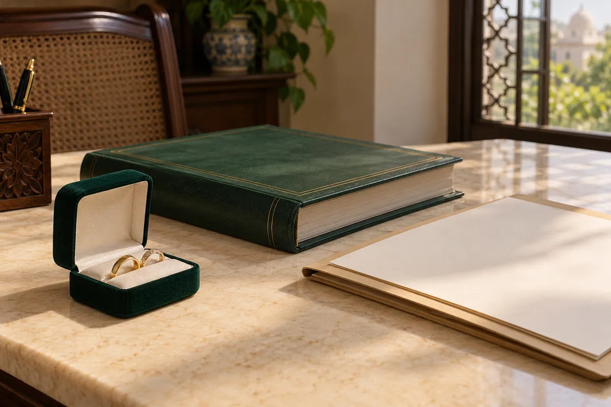 Illustrative separate marriage register and civil-record file