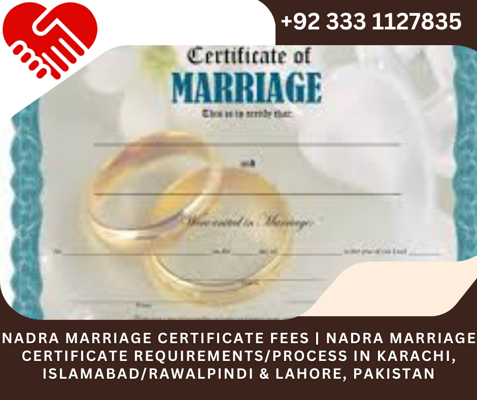 Nadra Marriage Certificate Fees